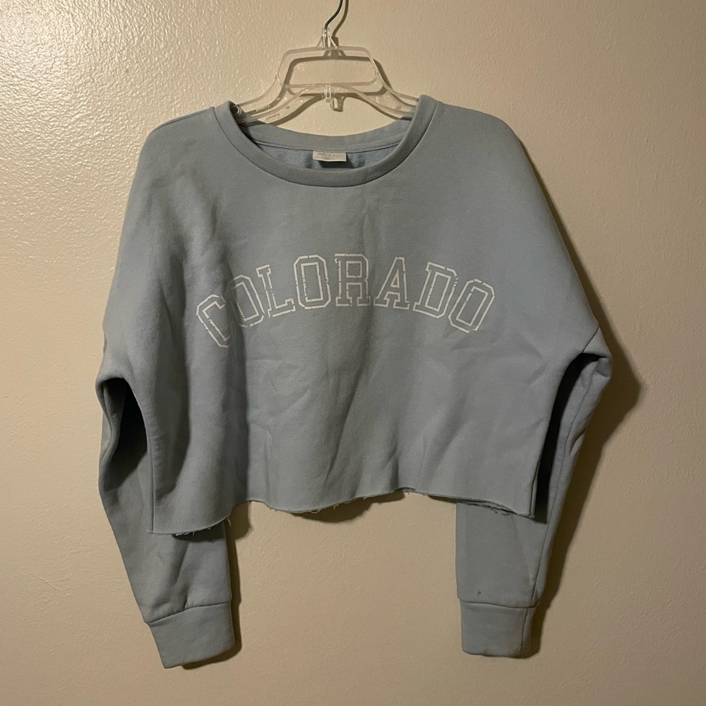Abound Light Blue Cropped Colorado Sweatshirt